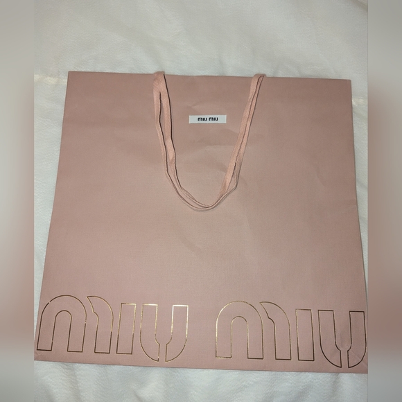 Miu Miu Paper Shopping Bag Blush Pink GUC - Picture 1 of 5